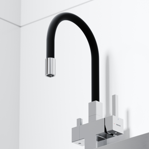 Смеситель для кухни Sancos Arno с гибким изливом, цвет хром/черный, SC4005CH