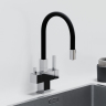 Смеситель для кухни Sancos Arno с гибким изливом, цвет хром/черный, SC4005CH