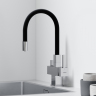 Смеситель для кухни Sancos Arno с гибким изливом, цвет хром/черный, SC4005CH