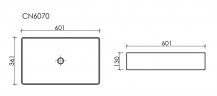Накладная раковина CERAMICANOVA Element 601x361x130 мм CN6070MB
