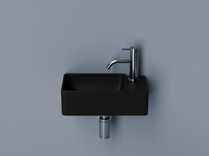 Умывальник CERAMICANOVA Element подвесной прямоугольный (чаша слева, отверстие под смеситель справа) цвет черный матовый CN5045MB