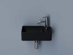 Умывальник CERAMICANOVA Element подвесной прямоугольный (чаша слева, отверстие под смеситель справа) цвет черный матовый CN5045MB