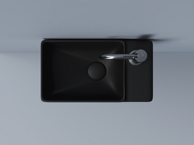 Умывальник CERAMICANOVA Element подвесной прямоугольный (чаша слева, отверстие под смеситель справа) цвет черный матовый CN5045MB