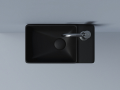Умывальник CERAMICANOVA Element подвесной прямоугольный (чаша слева, отверстие под смеситель справа) цвет черный матовый CN5045MB