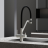 Смеситель для кухни Sancos Dora с гибким изливом, цвет белый гранит/черный, SC4003GR