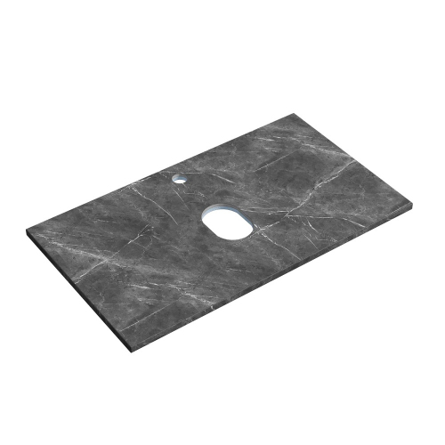 Столешница для ванной комнаты SANCOS 800х460 с отверстием под смеситель, цвет black sky, артикул TT80A1X, TT80A1X