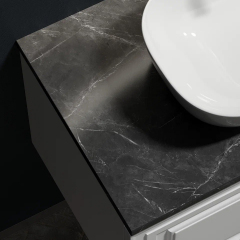 Столешница для ванной комнаты SANCOS 800х460 с отверстием под смеситель, цвет black sky, артикул TT80A1X, TT80A1X