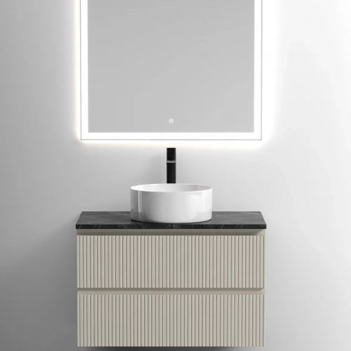 Столешница для ванной комнаты SANCOS 800х460 с отверстием под смеситель, цвет black sky, артикул TT80A1X, TT80A1X