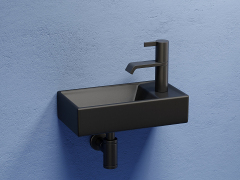 Умывальник CERAMICANOVA Element подвесной прямоугольный (чаша слева, отверстие под смеситель справа) цвет чёрный матовый CN6051LMB