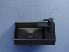 Умывальник CERAMICANOVA Element подвесной прямоугольный (чаша слева, отверстие под смеситель справа) цвет чёрный матовый CN6051LMB