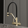 Смеситель для кухни Sancos Dora с гибким изливом, цвет брашированное золото/черный, SC4003BG