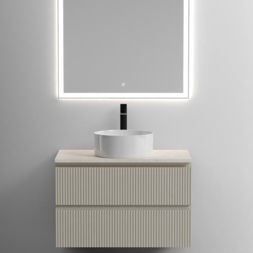 Столешница для ванной комнаты SANCOS 800х460 с отверстием под смеситель, цвет kreman, артикул TT80A2X, TT80A2X