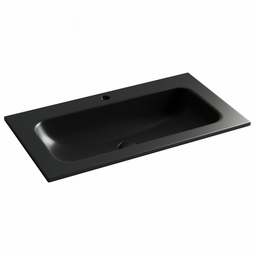 Раковина накладная CERAMICANOVA Grace прямоугольная c отверстием под смеситель, цвет черный матовый, CN7012MB