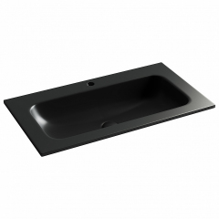 Раковина накладная CERAMICANOVA Grace прямоугольная c отверстием под смеситель, цвет черный матовый, CN7012MB