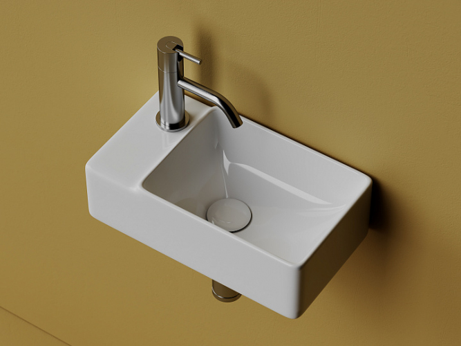 Умывальник CERAMICANOVA Element подвесной прямоугольный (чаша справа, отверстие под смеситель слева) CN5046