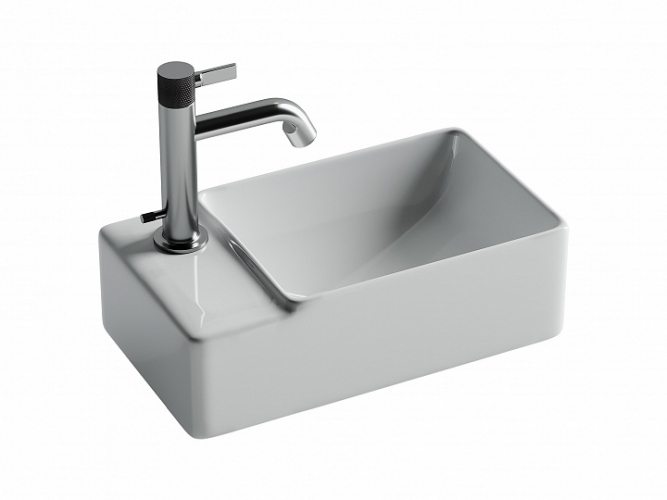 Умывальник CERAMICANOVA Element подвесной прямоугольный (чаша справа, отверстие под смеситель слева) CN5046