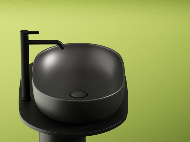 Умывальник CERAMICANOVA Element чаша накладная овальная (цвет Темный Антрацит Матовый) CN6047MDH