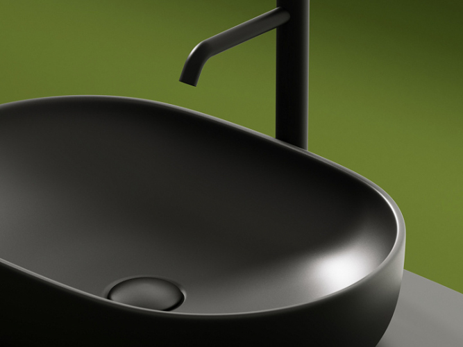 Умывальник CERAMICANOVA Element чаша накладная овальная (цвет Темный Антрацит Матовый) CN6047MDH