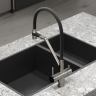 Смеситель для кухни Sancos Dora с гибким изливом, цвет брашированный никель/черный, SC4003BN