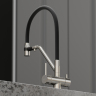 Смеситель для кухни Sancos Dora с гибким изливом, цвет брашированный никель/черный, SC4003BN