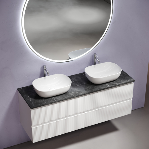 Столешница для ванной комнаты SANCOS из керамогранита SANCOS Black Sky 1400х460 c отверстием под смеситель,TT140A1X