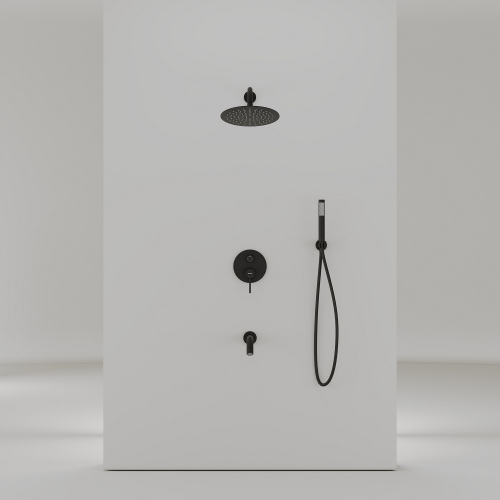 Душевой комплект SANCOS Select встраиваемый для душа, цвет чёрный матовый, SC3004MB