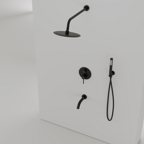 Душевой комплект SANCOS Select встраиваемый для душа, цвет чёрный матовый, SC3004MB