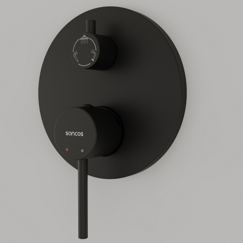 Душевой комплект SANCOS Select встраиваемый для душа, цвет чёрный матовый, SC3004MB