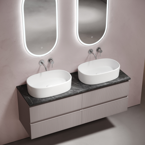 Столешница для ванной комнаты SANCOS из керамогранита SANCOS Black Sky 1400х460 без отверстия под смеситель,TT140A1