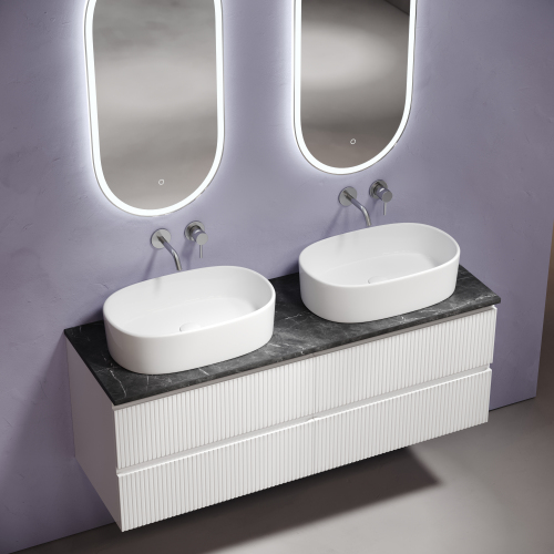 Столешница для ванной комнаты SANCOS из керамогранита SANCOS Black Sky 1400х460 без отверстия под смеситель,TT140A1