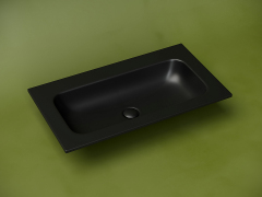 Раковина накладная CERAMICANOVA Grace прямоугольная без отверстия под смеситель, цвет черный матовый, CN7012MBwx