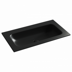 Раковина накладная CERAMICANOVA Grace прямоугольная без отверстия под смеситель, цвет черный матовый, CN7012MBwx