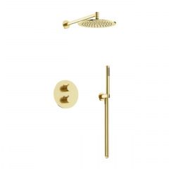 Душевой комплект с термостатом SANCOS Etna, с внутренней частью, брашированное золото, PVD покрытие, SC9010BG
