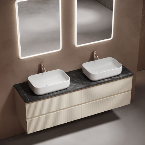 Столешница для ванной комнаты SANCOS из керамогранита SANCOS Black Sky 1600х460 c отверстием под смеситель,TT160A1X