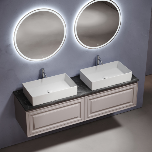 Столешница для ванной комнаты SANCOS из керамогранита SANCOS Black Sky 1600х460 c отверстием под смеситель,TT160A1X