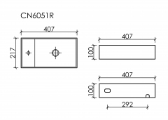 Умывальник CERAMICANOVA Element подвесной прямоугольный (чаша справа, отверстие под смеситель слева) цвет антрацит матовый CN6051RMH
