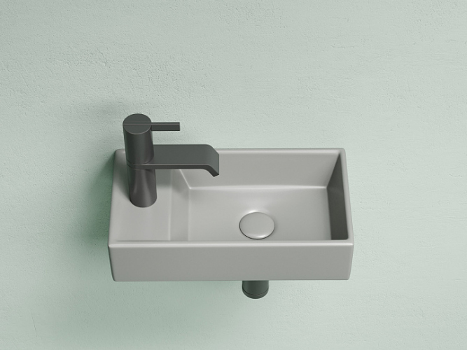 Умывальник CERAMICANOVA Element подвесной прямоугольный (чаша справа, отверстие под смеситель слева) цвет антрацит матовый CN6051RMH