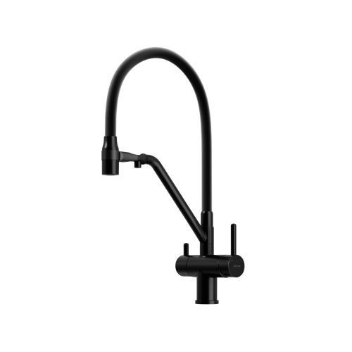 Смеситель для кухни Sancos Dora с гибким изливом, цвет матовый черный/черный, SC4003MB