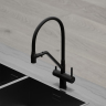 Смеситель для кухни Sancos Dora с гибким изливом, цвет матовый черный/черный, SC4003MB