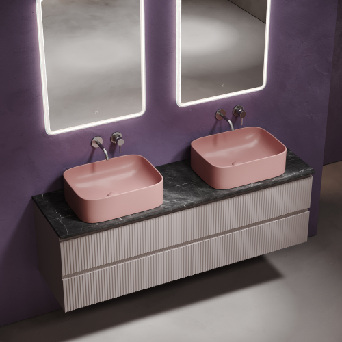 Столешница для ванной комнаты SANCOS из керамогранита SANCOS Black Sky 1600х460 без отверстия под смеситель,TT160A1