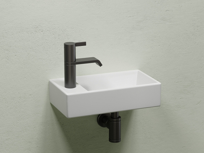 Умывальник CERAMICANOVA Element подвесной прямоугольный (чаша справа, отверстие под смеситель слева) цвет белый матовый CN6051RMW