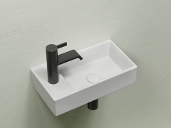 Умывальник CERAMICANOVA Element подвесной прямоугольный (чаша справа, отверстие под смеситель слева) цвет белый матовый CN6051RMW