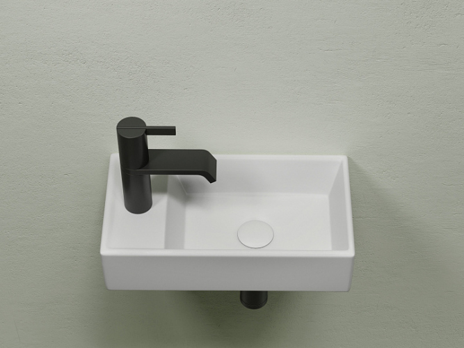 Умывальник CERAMICANOVA Element подвесной прямоугольный (чаша справа, отверстие под смеситель слева) цвет белый матовый CN6051RMW