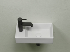 Умывальник CERAMICANOVA Element подвесной прямоугольный (чаша справа, отверстие под смеситель слева) цвет белый матовый CN6051RMW