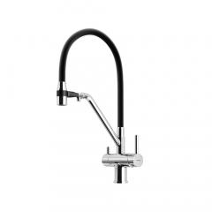 Смеситель для кухни Sancos Dora с гибким изливом, цвет хром/черный, SC4003CH