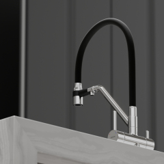 Смеситель для кухни Sancos Dora с гибким изливом, цвет хром/черный, SC4003CH