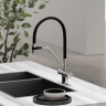 Смеситель для кухни Sancos Dora с гибким изливом, цвет хром/черный, SC4003CH