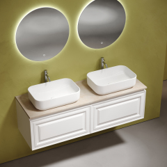 Столешница для ванной комнаты SANCOS из керамогранита SANCOS Kreman 1400х460 c отверстием под смеситель,TT140A2X