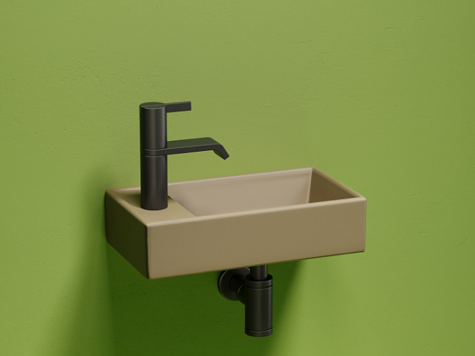 Умывальник CERAMICANOVA Element подвесной прямоугольный (чаша справа, отверстие под смеситель слева) цвет капучино матовый CN6051RMC