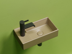 Умывальник CERAMICANOVA Element подвесной прямоугольный (чаша справа, отверстие под смеситель слева) цвет капучино матовый CN6051RMC